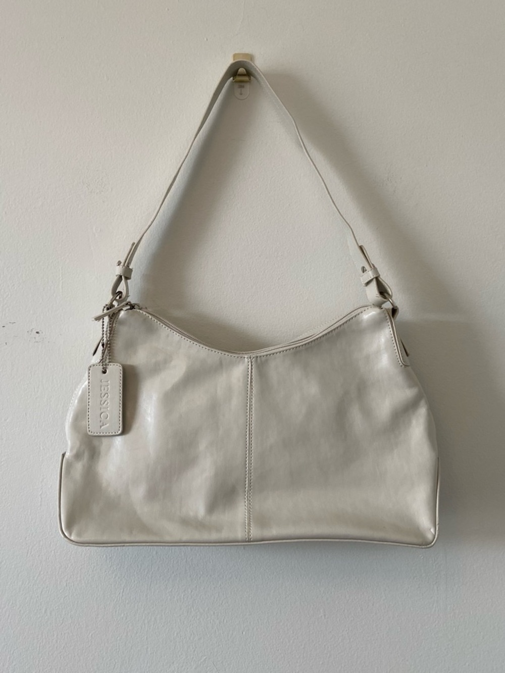 Y2K Jessica Ivory Faux Leather Purse